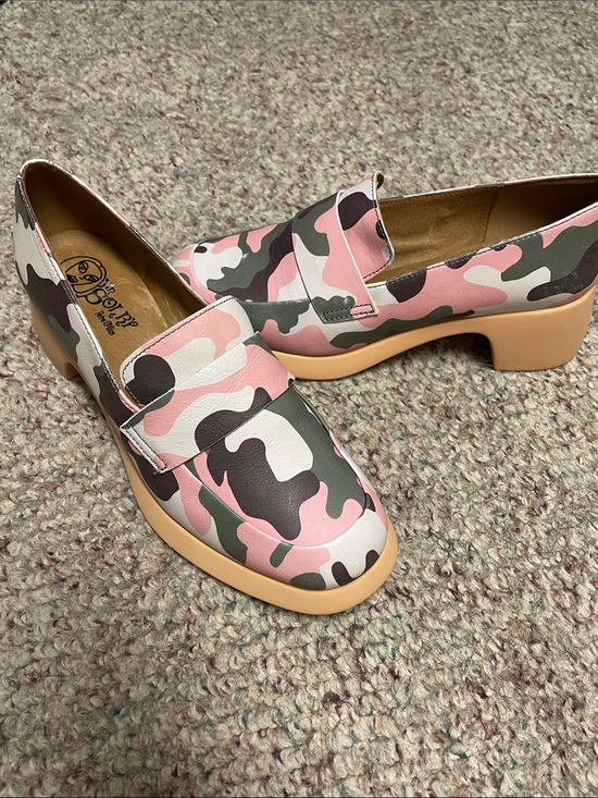 Im sorry by petra collins Shoes - Im sorry by Petra Collins leather lug sole pink Camo Platform Loafers -